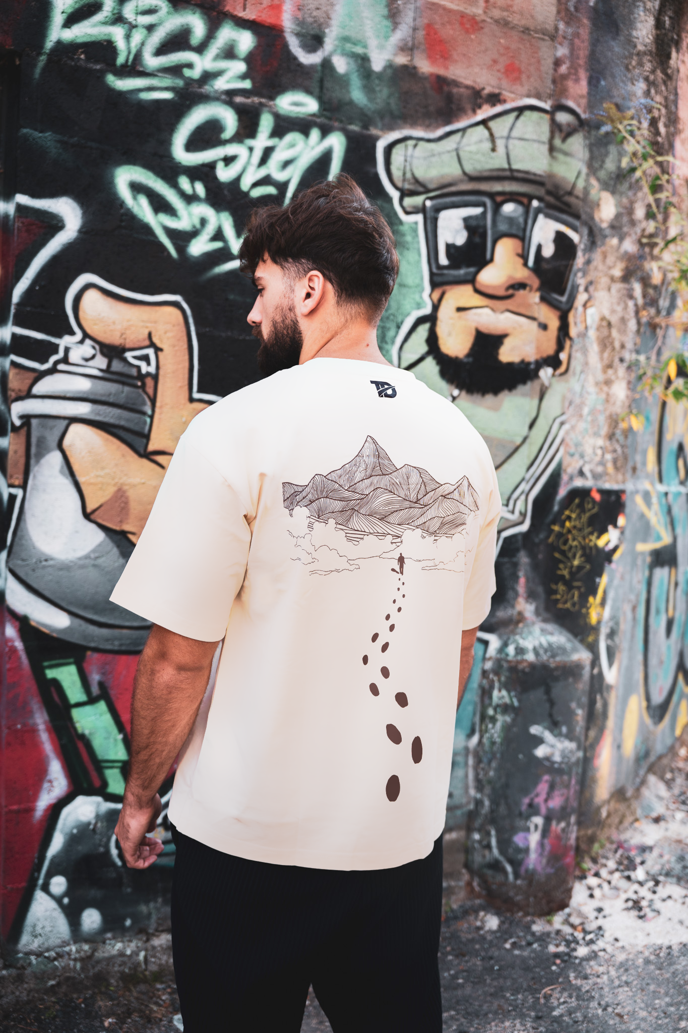 T-shirt "TOUT DROIT" BEIGE