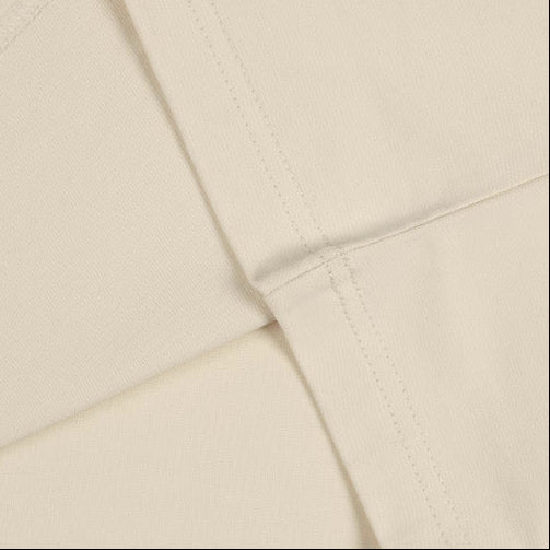 Detail zoomer de la matière du T-Shirt  beige de la collection ORIGINE Tout Droit 